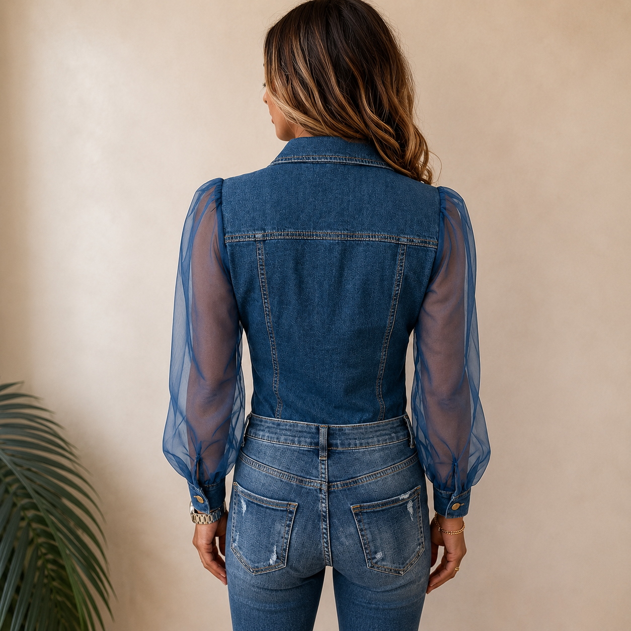 Amelia™ | Camicetta dal look denim elegante