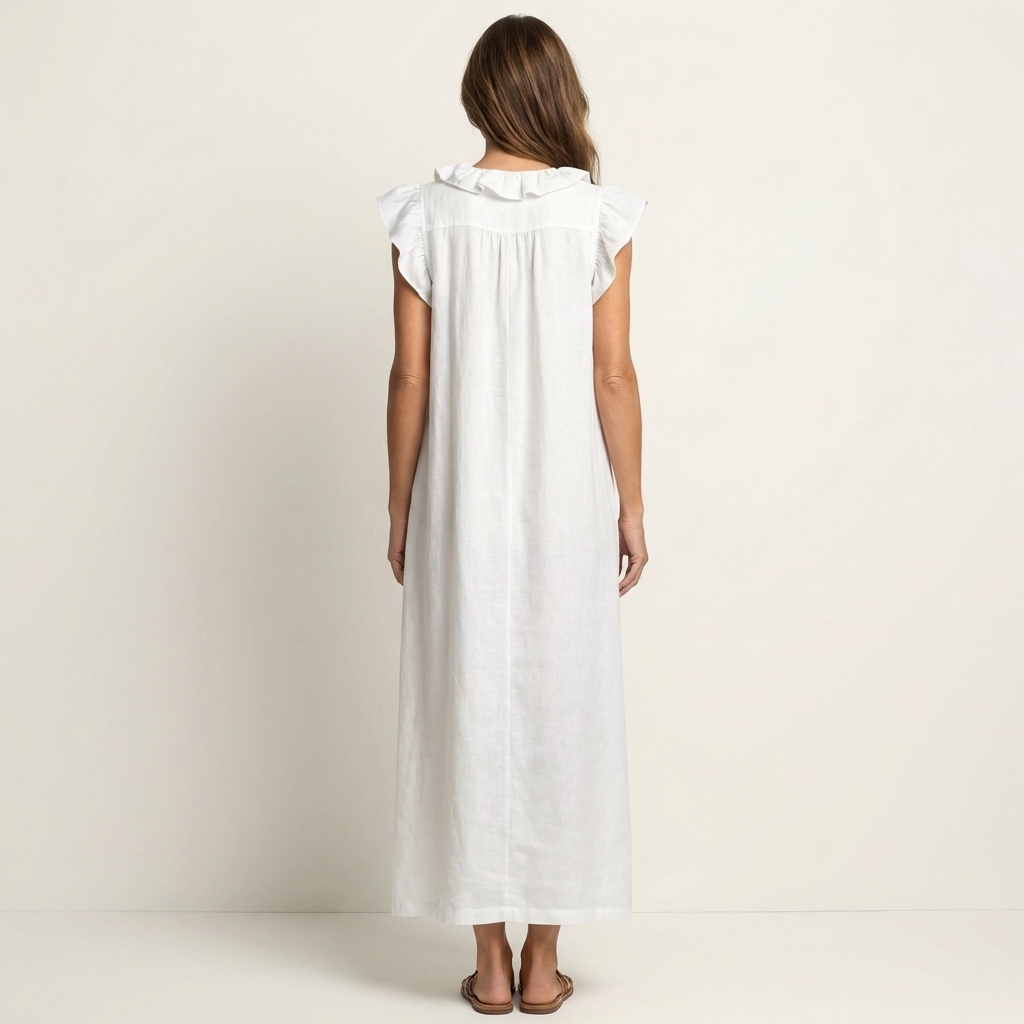 Josette | Robe maxi à col en V et volants
