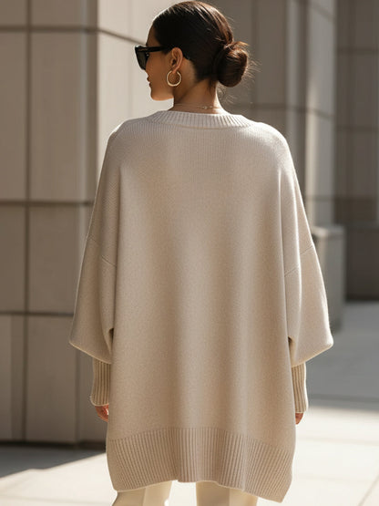 Jennifer | Pull oversize drapé à col large