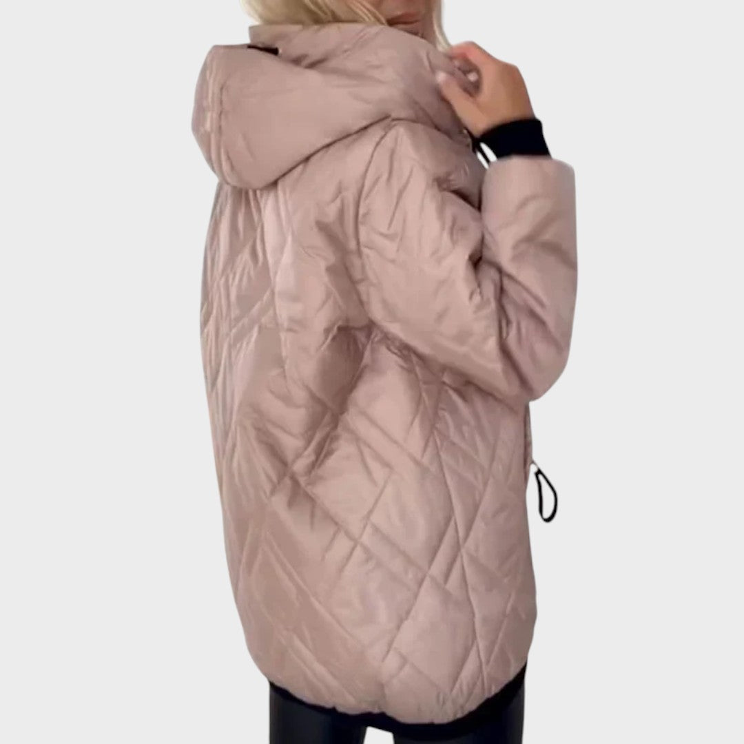Lucie | Veste matelassée à capuche avec fermeture éclair sur le devant