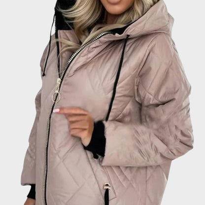 Lucie | Veste matelassée à capuche avec fermeture éclair sur le devant
