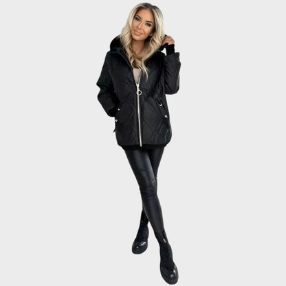 Lucie | Veste matelassée à capuche avec fermeture éclair sur le devant