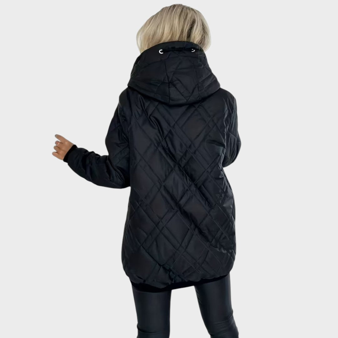 Lucie | Veste matelassée à capuche avec fermeture éclair sur le devant