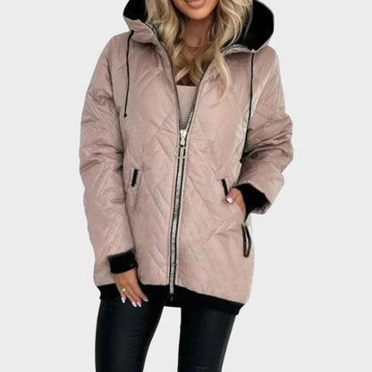 Lucie | Veste matelassée à capuche avec fermeture éclair sur le devant
