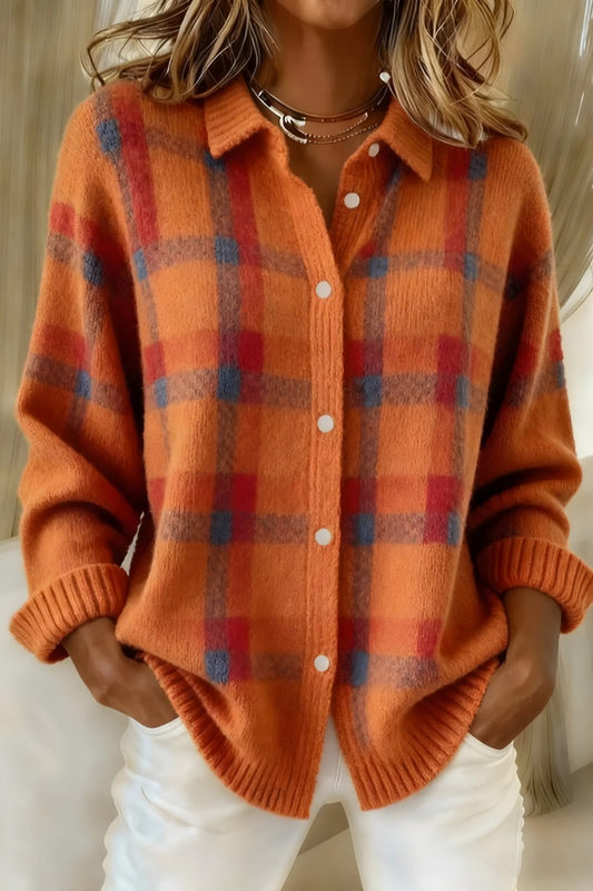 FRANCINE™ | CARDIGAN EN MAILLE À CARREAUX