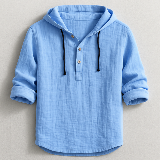 Enzo | Camicia di lino con cappuccio