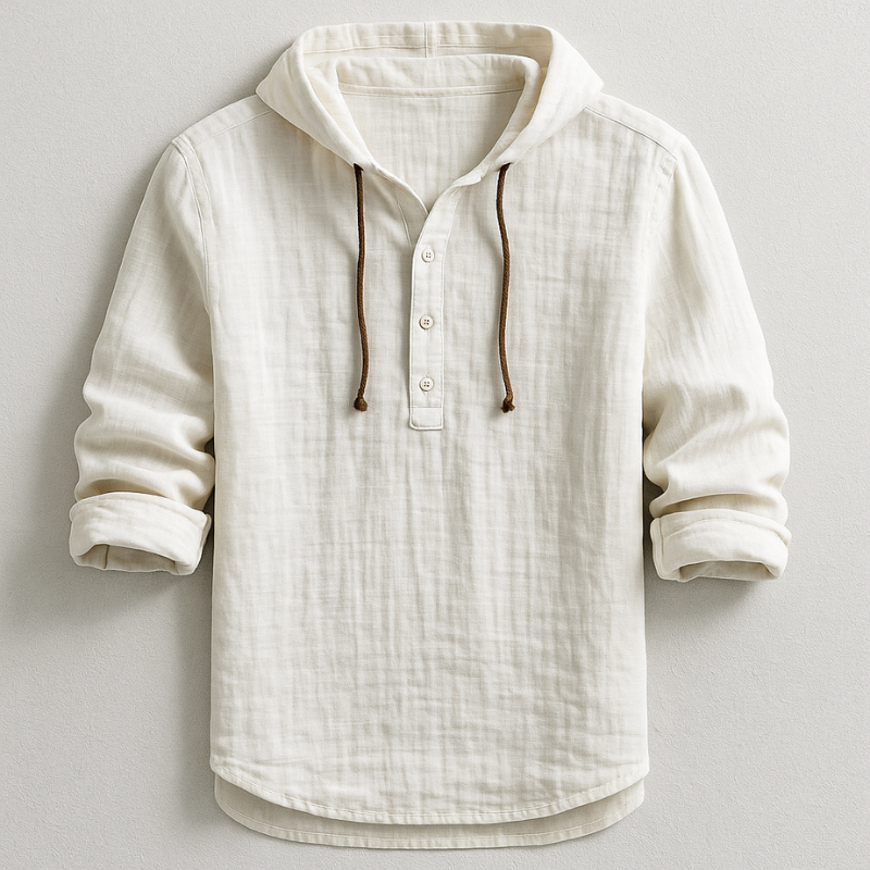 Enzo | Camicia di lino con cappuccio