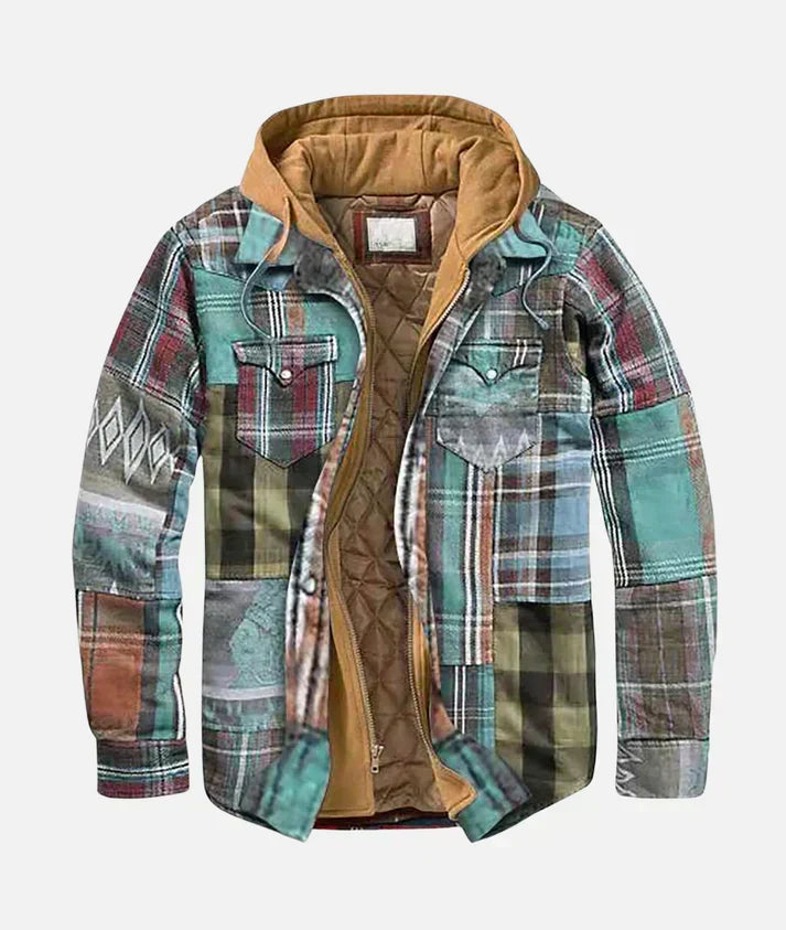 Étienne | Veste patchwork à motif damier