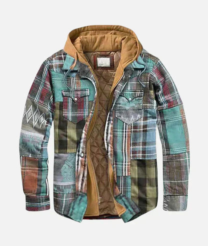 Étienne | Veste patchwork à motif damier