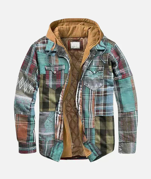 Étienne | Veste patchwork à motif damier