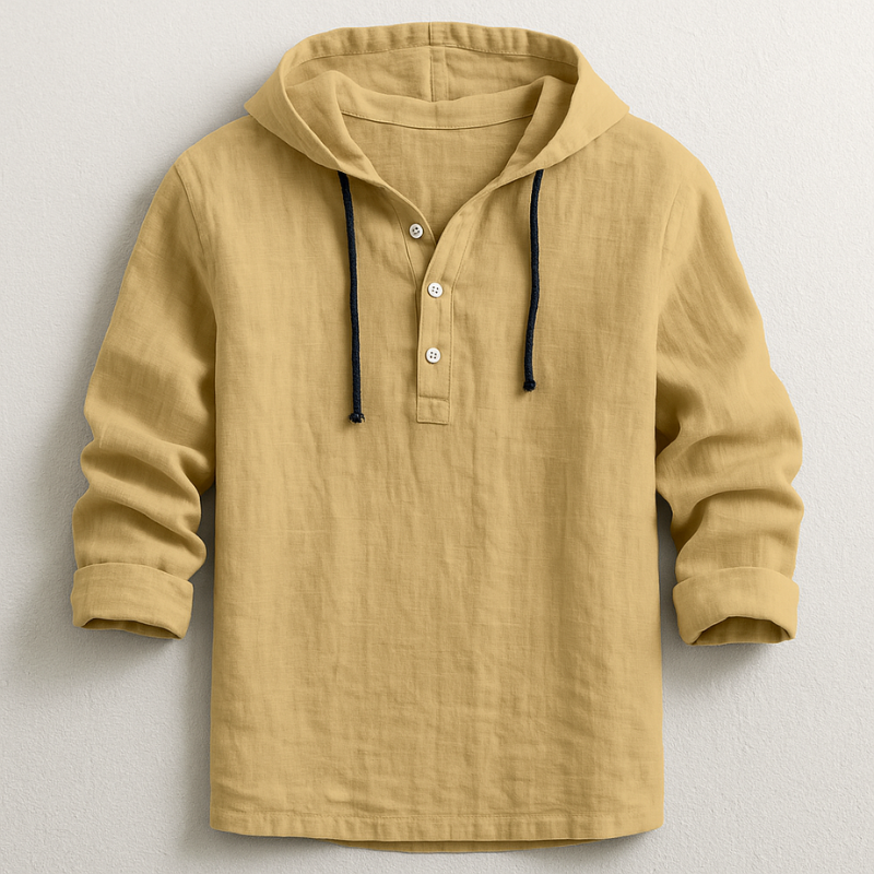 Enzo | Camicia di lino con cappuccio