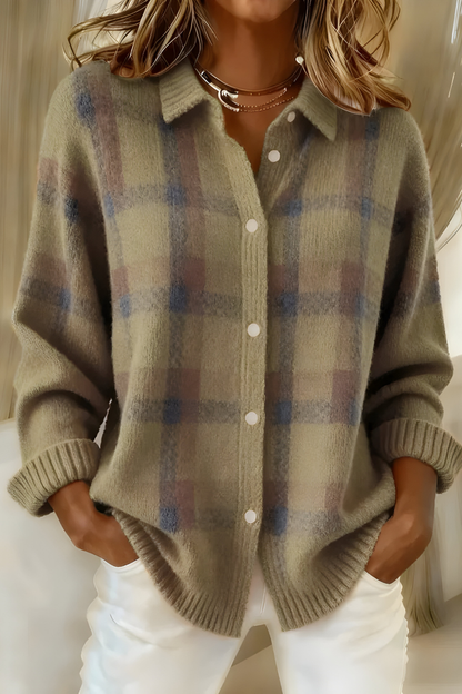 FRANCINE™ | CARDIGAN EN MAILLE À CARREAUX
