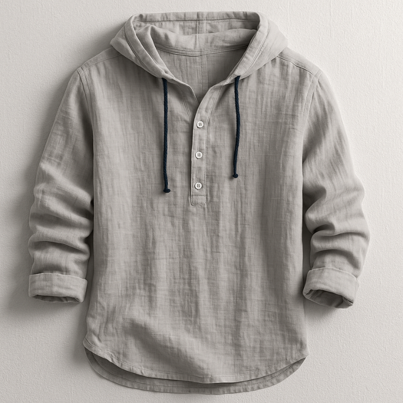 Enzo | Camicia di lino con cappuccio