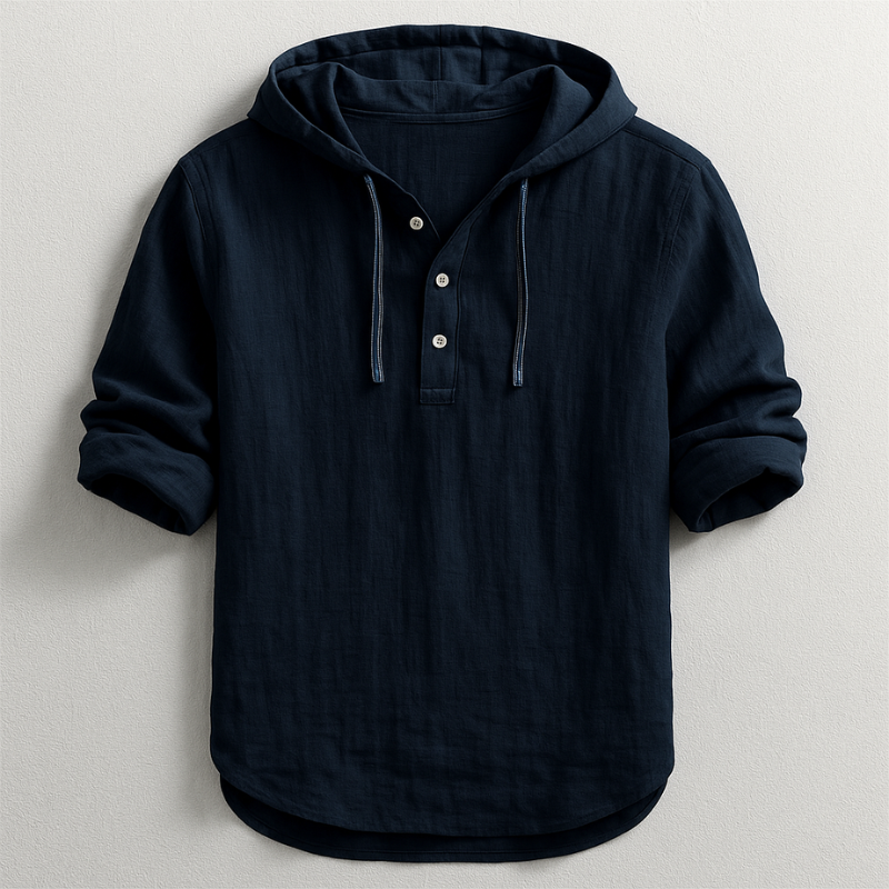 Enzo | Camicia di lino con cappuccio