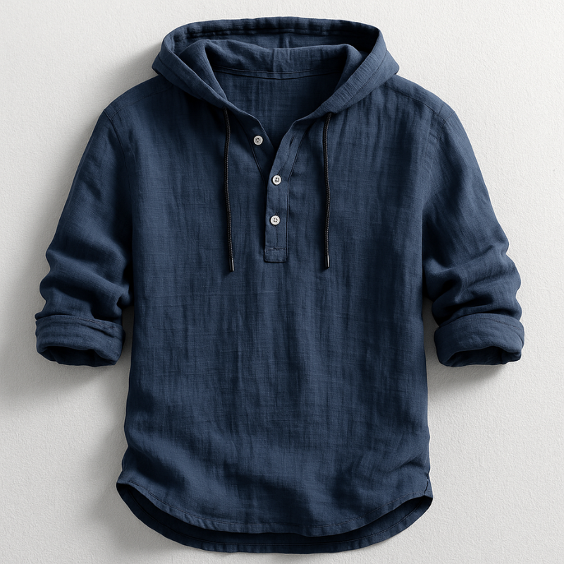 Enzo | Camicia di lino con cappuccio