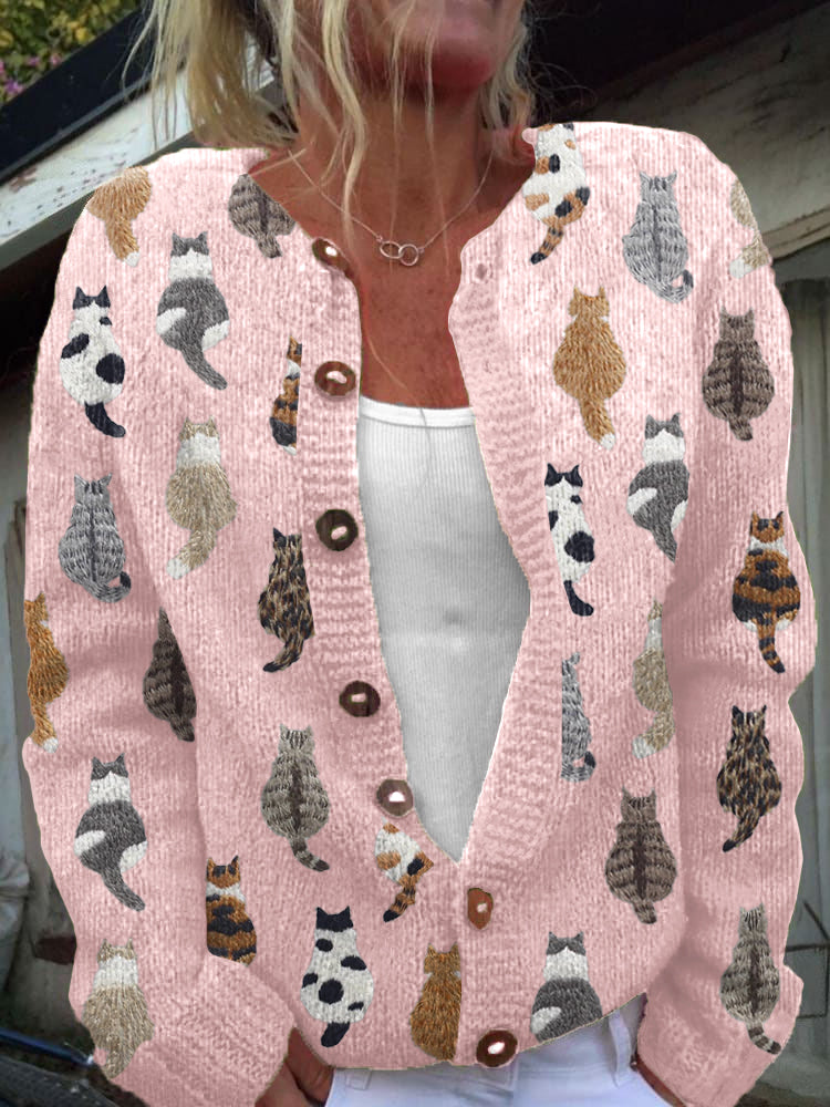 Van Elst Mode | Cardigan à imprimé chats