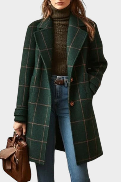 Amélie™ | Manteau d'automne à carreaux classiques