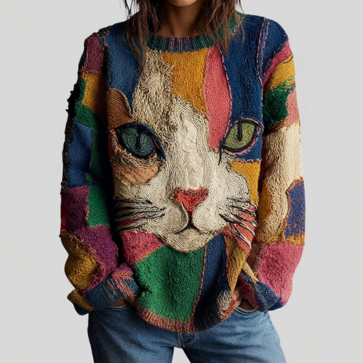 Jocelyne™ | Haut à message artistique sur le thème du chat