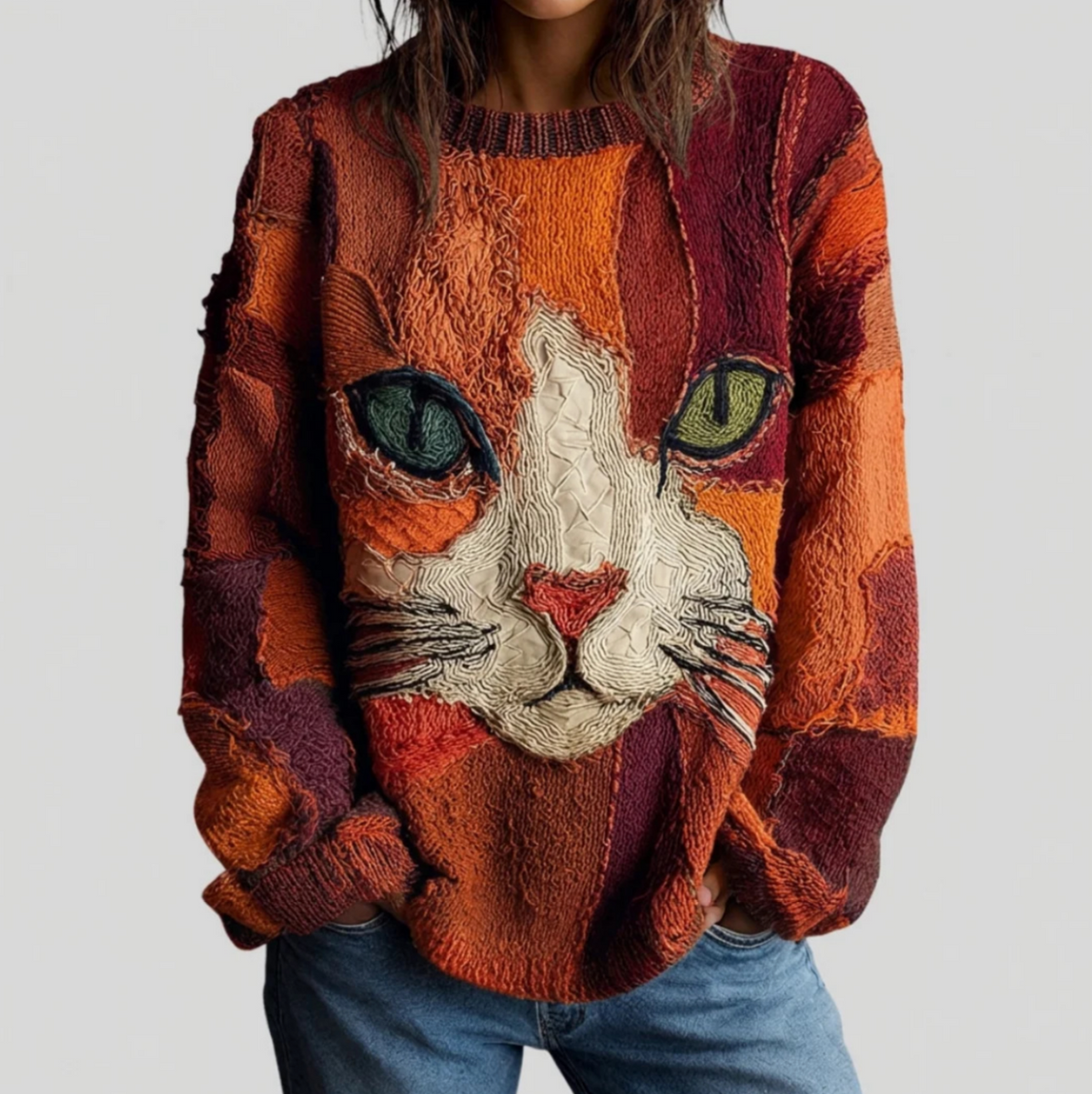 Jocelyne™ | Haut à message artistique sur le thème du chat