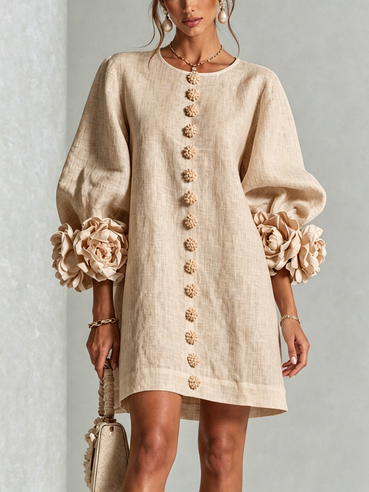 Celine - Robe chemise mini à boutons