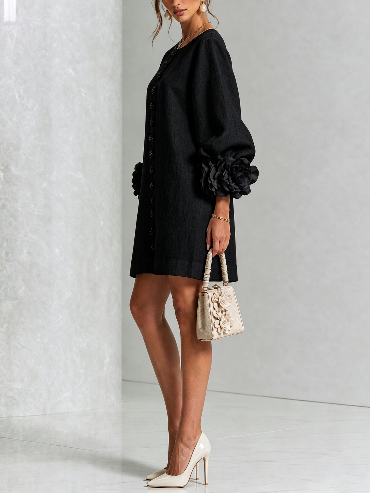 Celine - Robe chemise mini à boutons