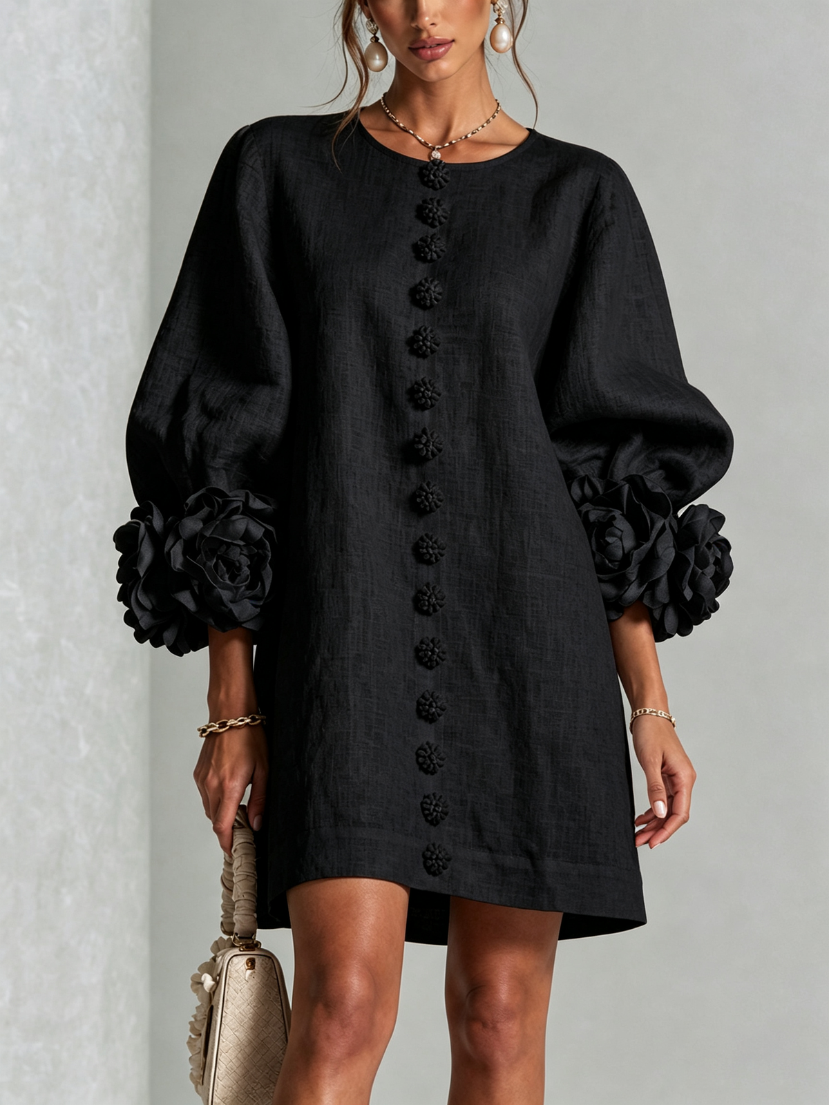 Celine - Robe chemise mini à boutons