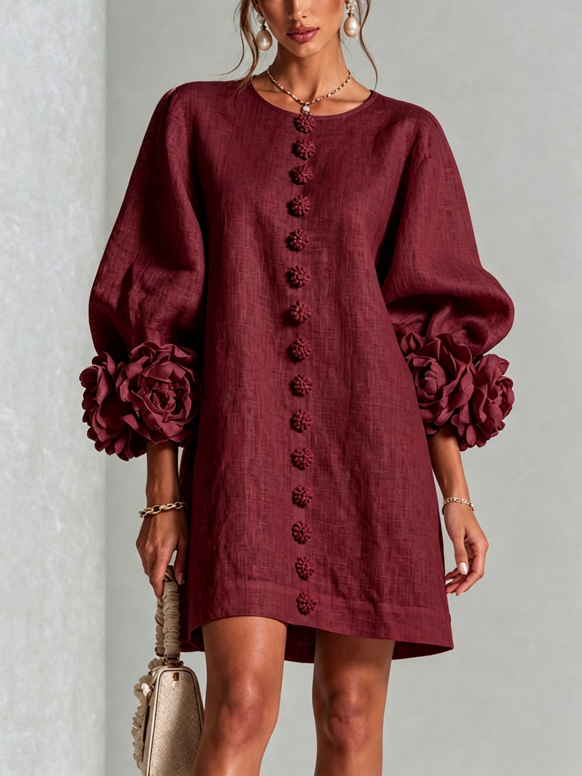 Celine - Robe chemise mini à boutons