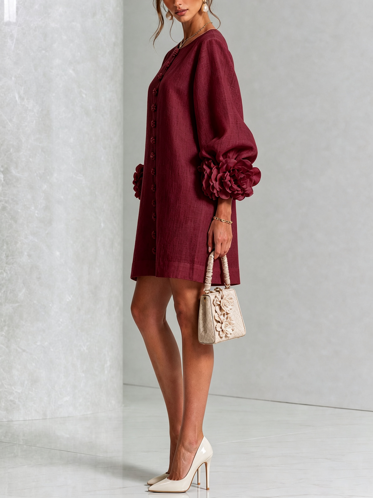 Celine - Robe chemise mini à boutons