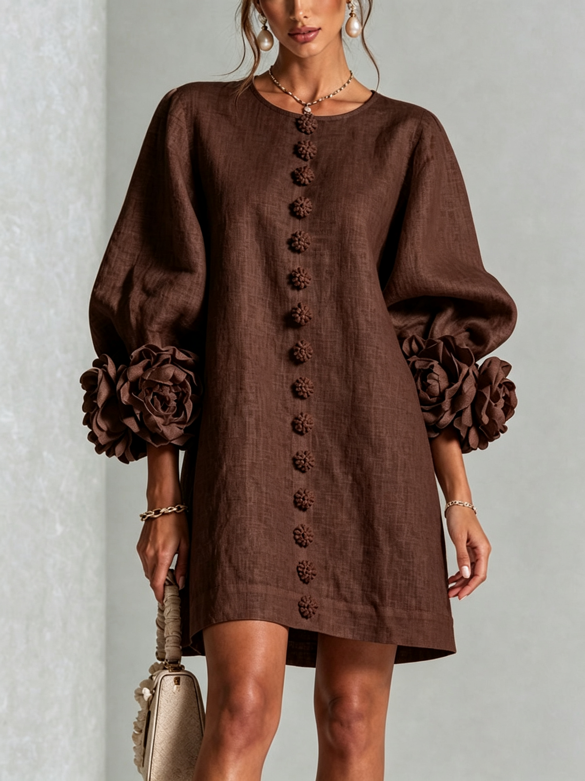 Celine - Robe chemise mini à boutons