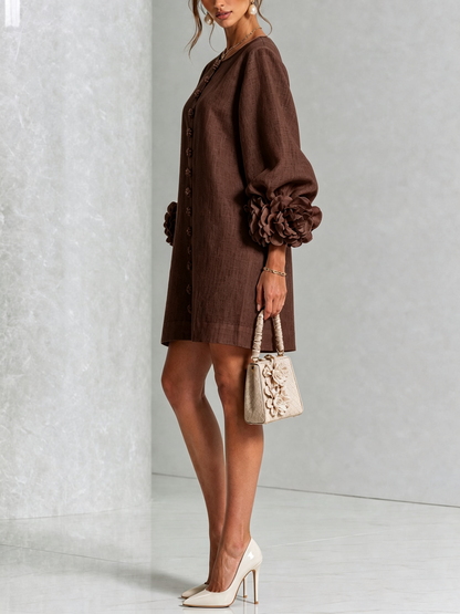 Celine - Robe chemise mini à boutons