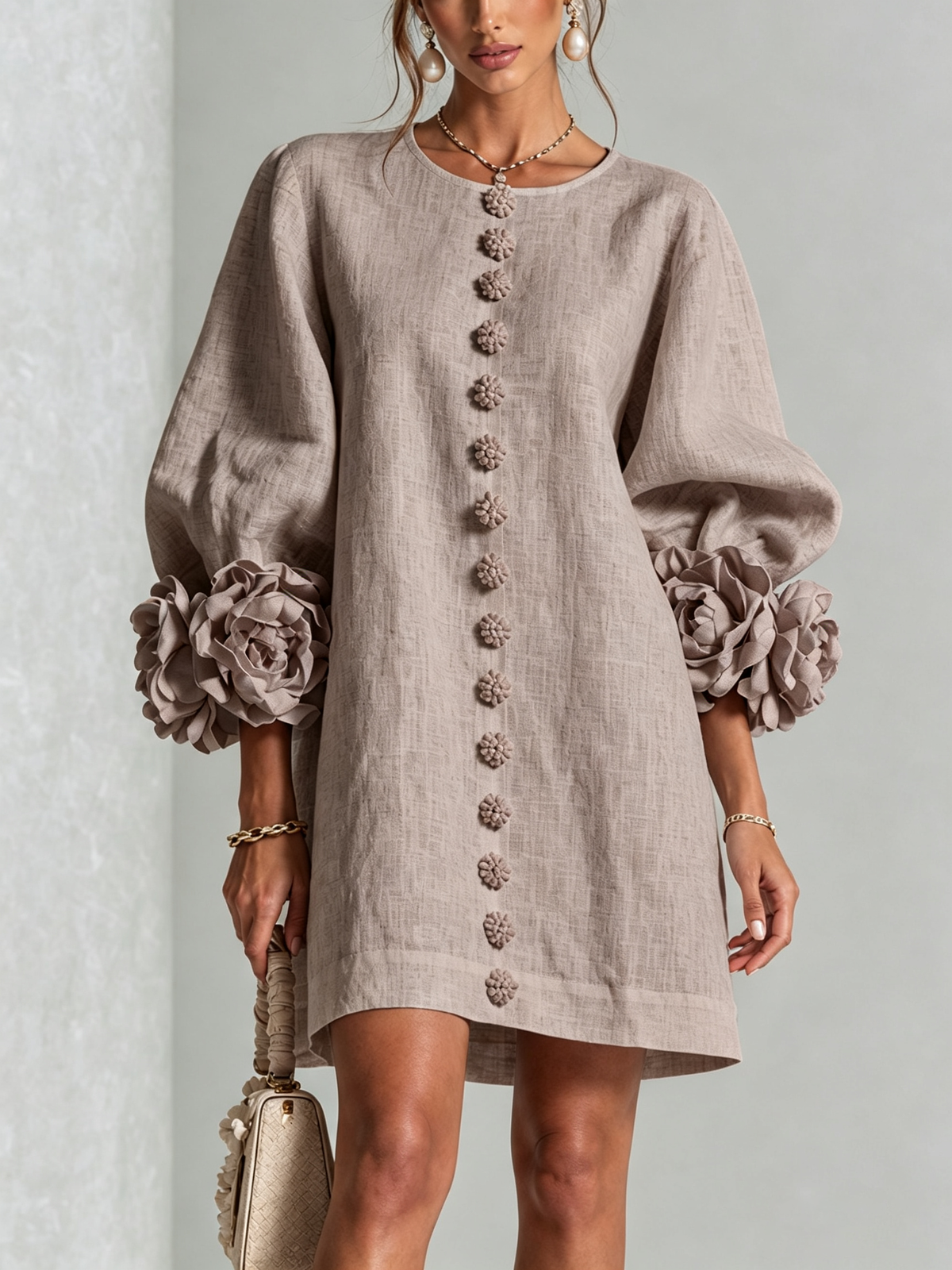 Celine - Robe chemise mini à boutons