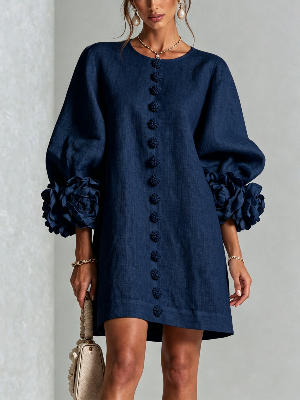 Celine - Robe chemise mini à boutons