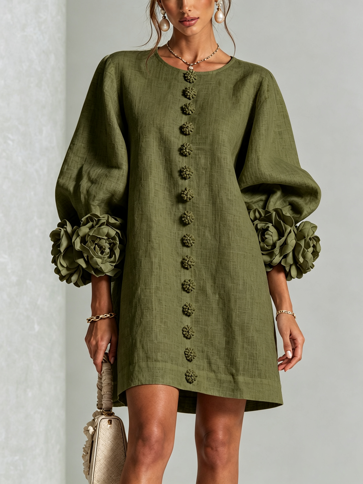 Celine - Robe chemise mini à boutons