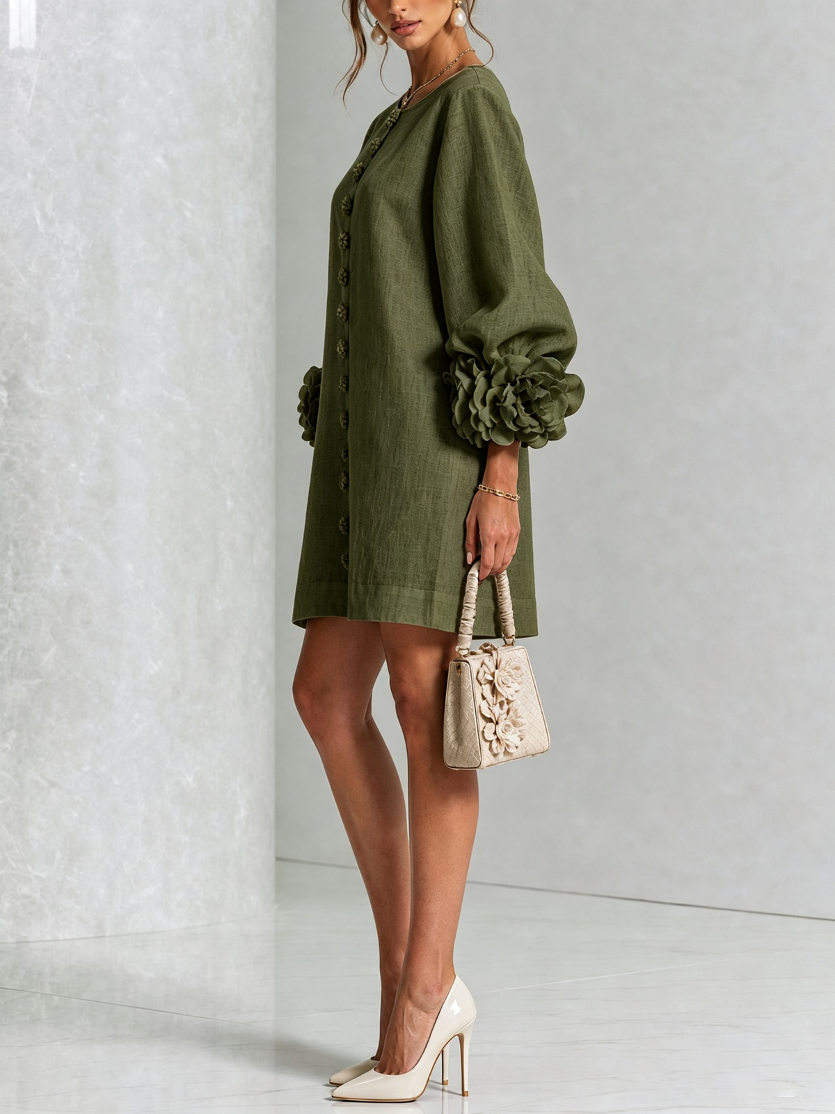Celine - Robe chemise mini à boutons