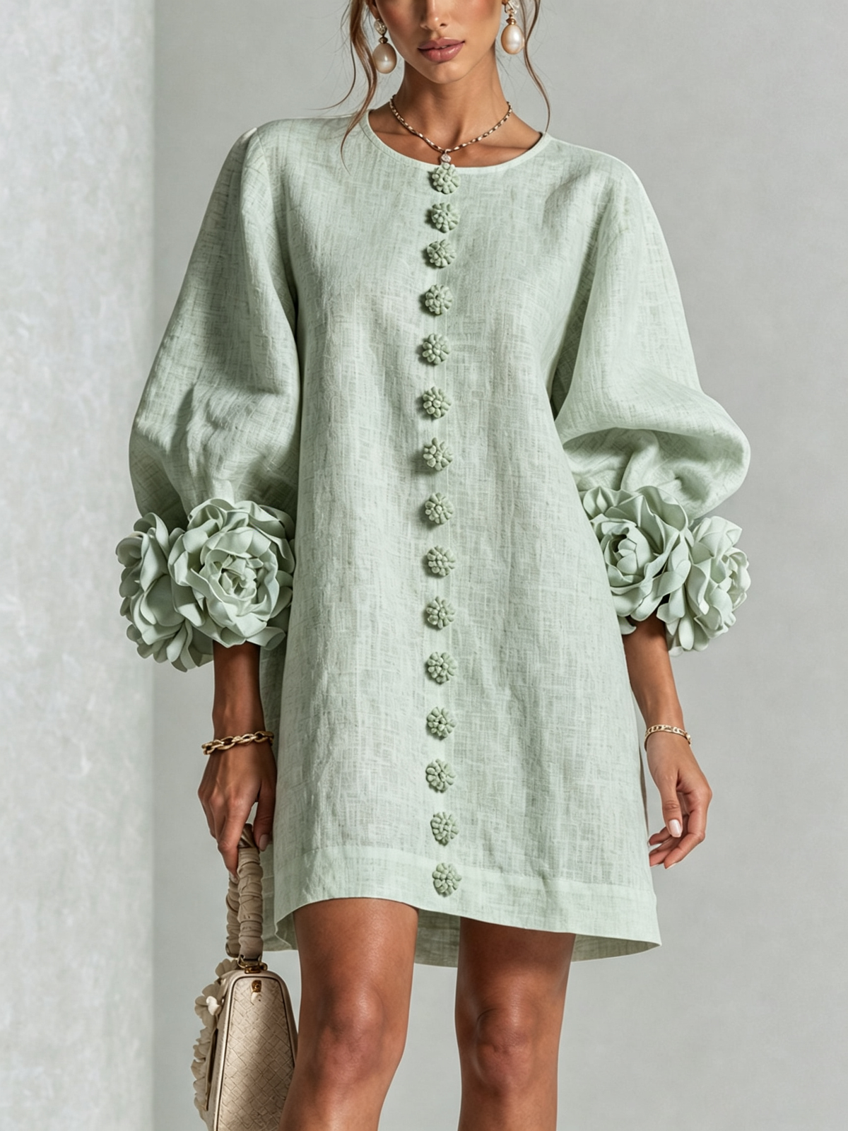 Celine - Robe chemise mini à boutons