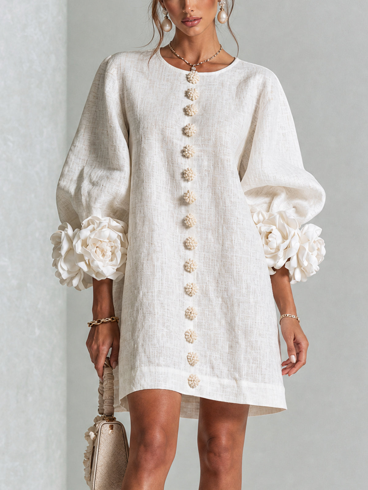 Celine - Robe chemise mini à boutons