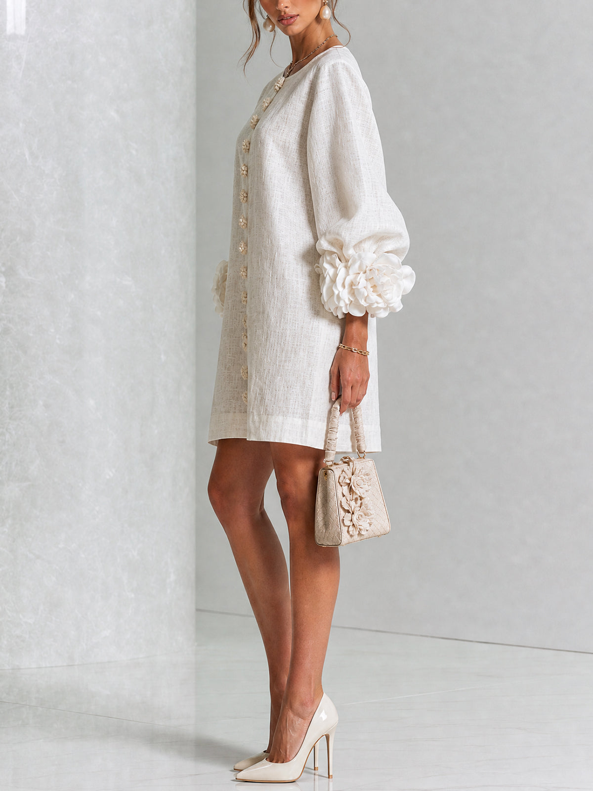 Celine - Robe chemise mini à boutons