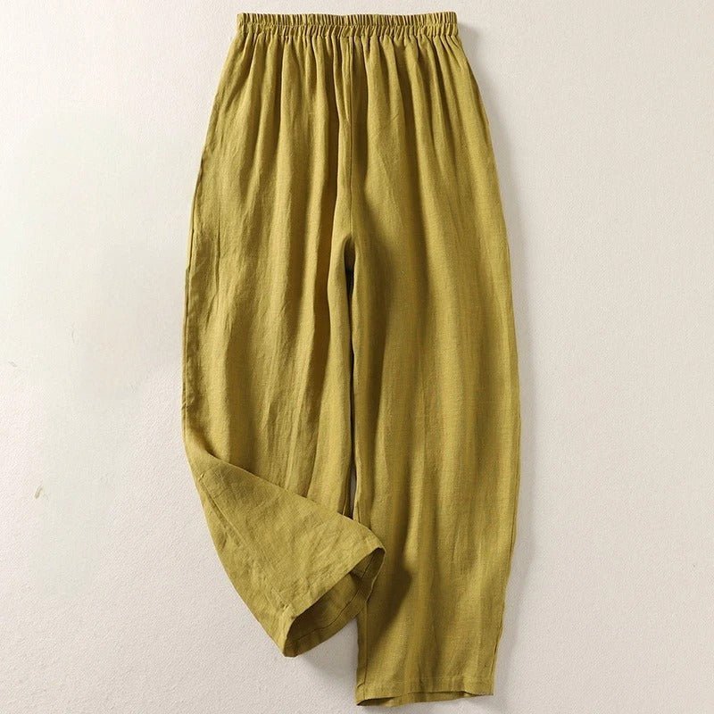 Susanna | Pantaloni in lino da donna larghi con elastico in vita