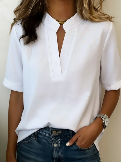 Alessia | Camicetta chic con scollo a V e dettaglio dorato