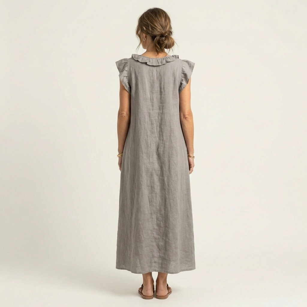 Josette | Robe maxi à col en V et volants