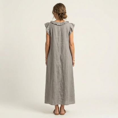 Josette | Robe maxi à col en V et volants