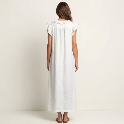Josette | Robe maxi à col en V et volants