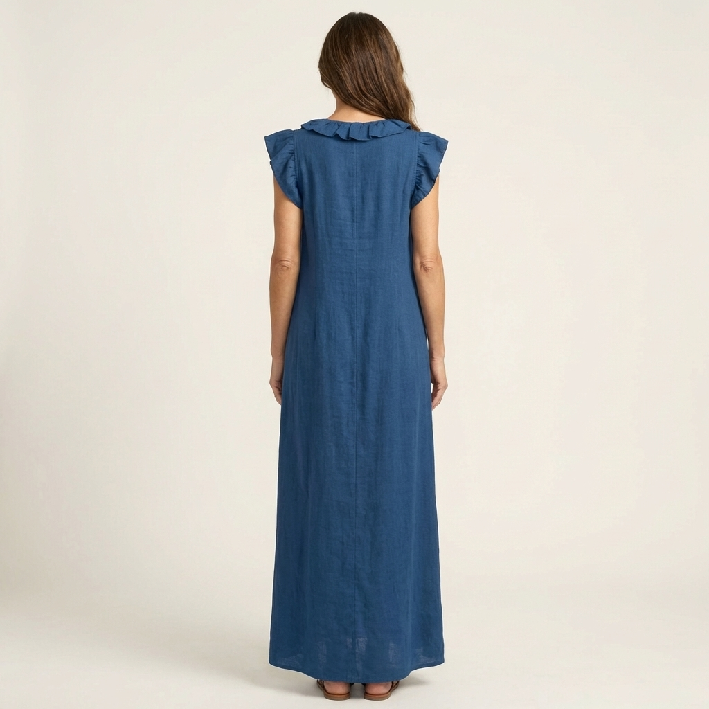 Josette | Robe maxi à col en V et volants