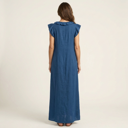 Josette | Robe maxi à col en V et volants