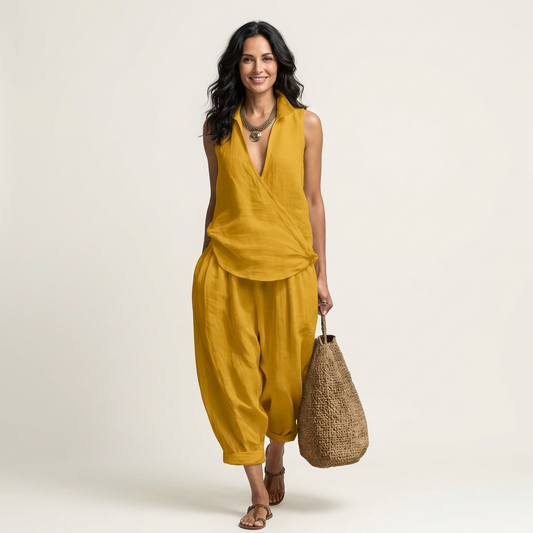 Twiila | Haut à nouer et pantalon à jambes larges