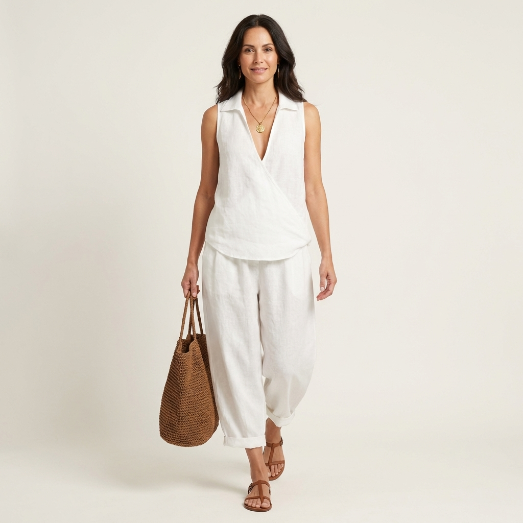 Twiila | Haut à nouer et pantalon à jambes larges