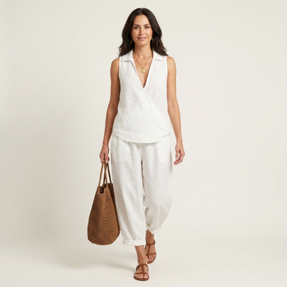 Twiila | Haut à nouer et pantalon à jambes larges