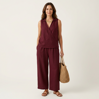 Twiila | Haut à nouer et pantalon à jambes larges