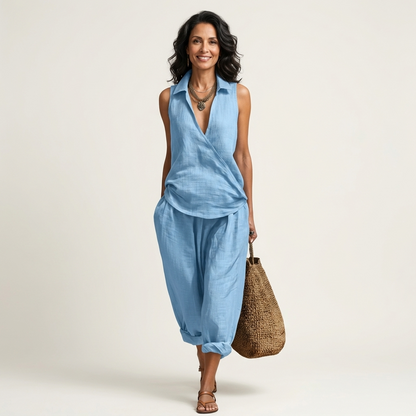 Twiila | Haut à nouer et pantalon à jambes larges
