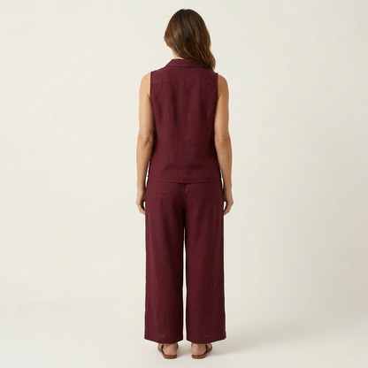 Twiila | Haut à nouer et pantalon à jambes larges